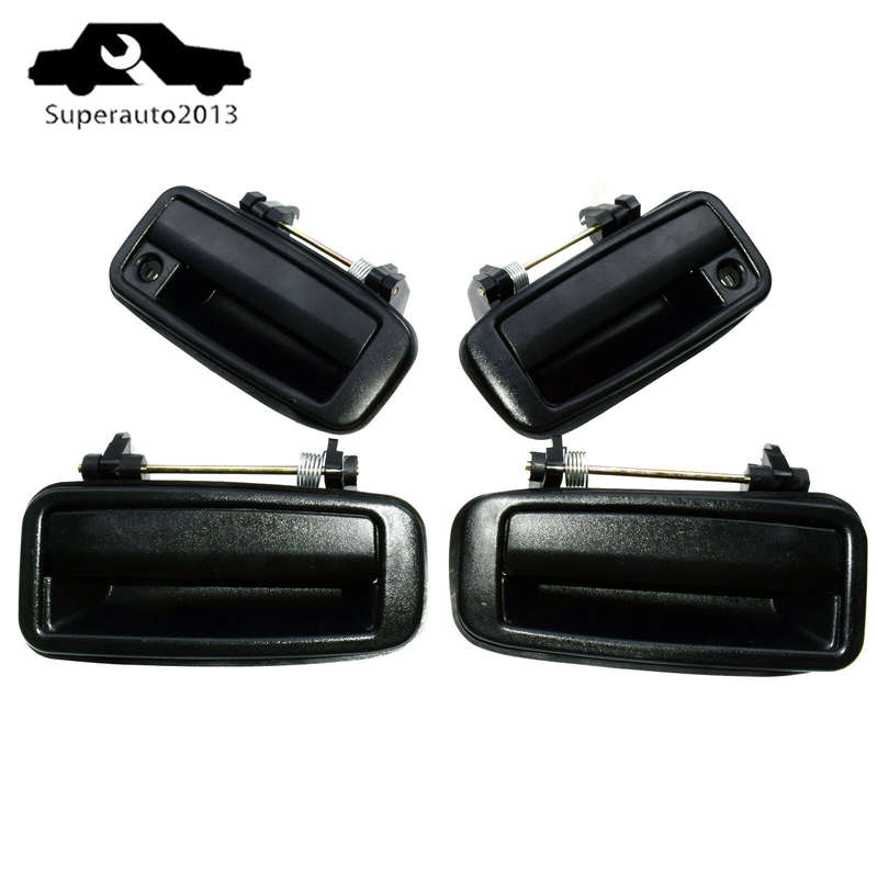 4X Outside Door Handle Front Rear Left Right Black For Toyota Corolla 88-92 New