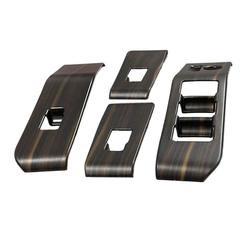 Fit for 2020-22 Toyota Highlander Wood Grain Window Lift Switch Cover Trim 4x
