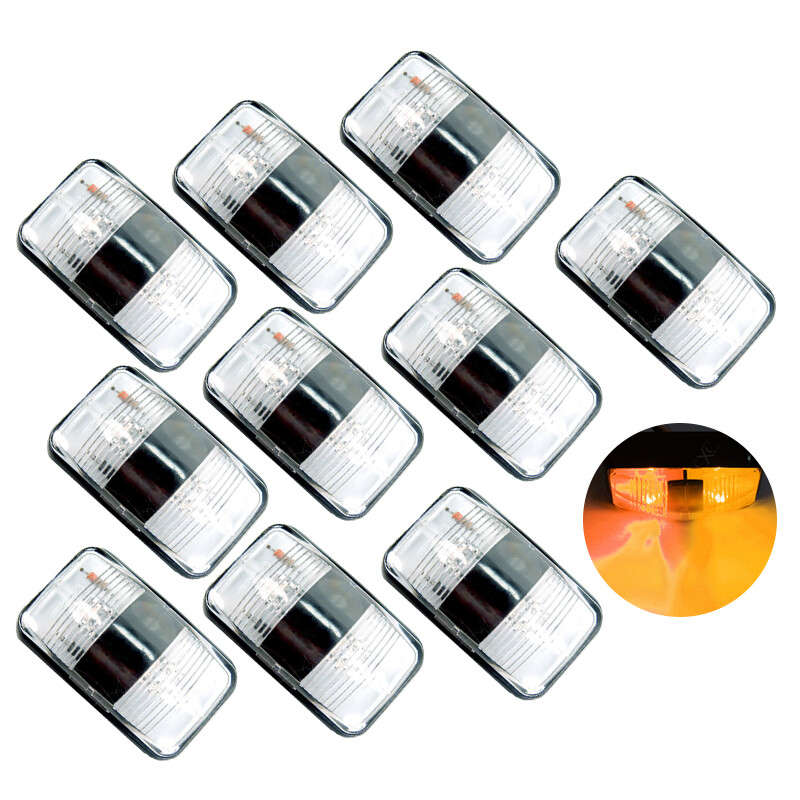 10pcs Side Marker Light Clearance Indicator Lamp for Truck Trailer Caravan Amber