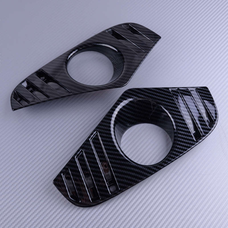Pair Carbon Fiber Look Front Fog Light Lamp Cover Fit for Toyota RAV4 2019-2020