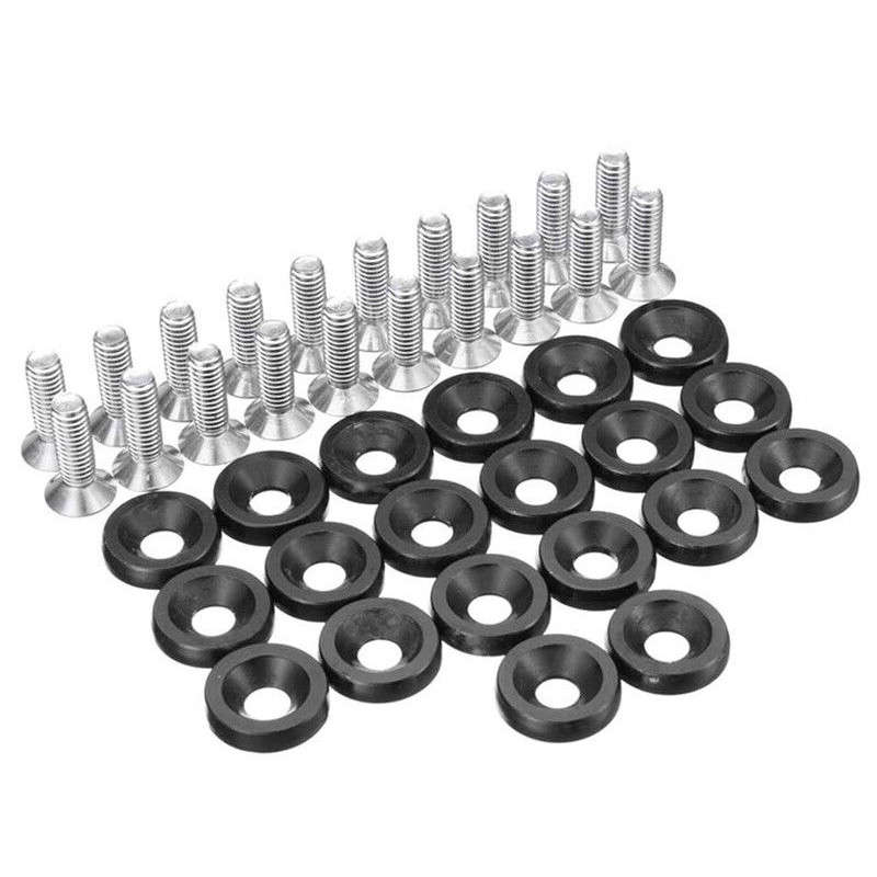 20X Bumper Fender 19mm Washers Bolt Screw M6x20mm Engine Bay Dress Up Set