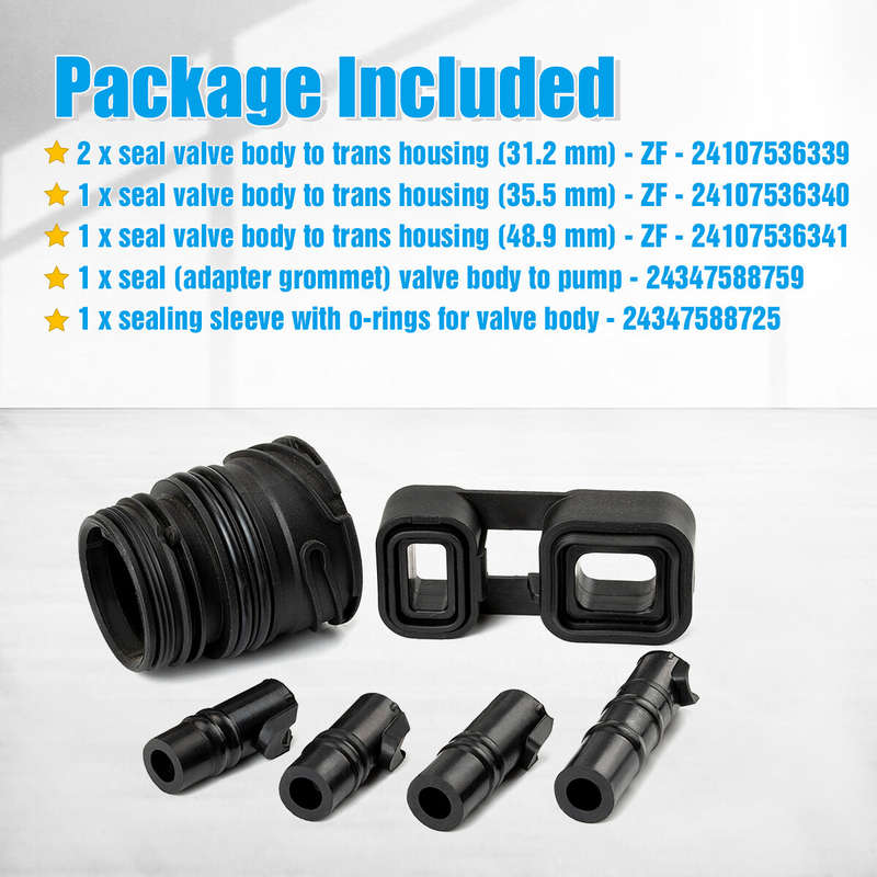 6HP19 6HP21 6PCS Valve Body to case Sleeve Seal kit Mechatronic Kit For BMW