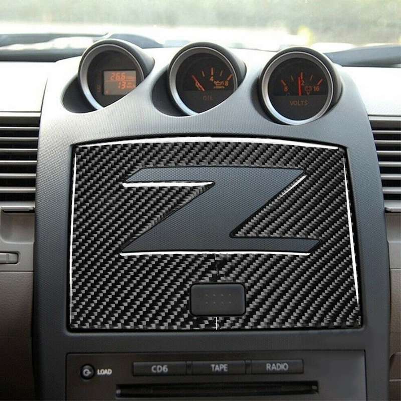 Fit For Nissan 350Z Z33 2003-2009 Carbon Fiber Navigation Cover Box Dash Trim