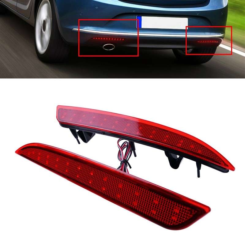 1Pair Rear Bumper Brake Lights Reflector Fit for Vauxhall Astra J 2009-2015