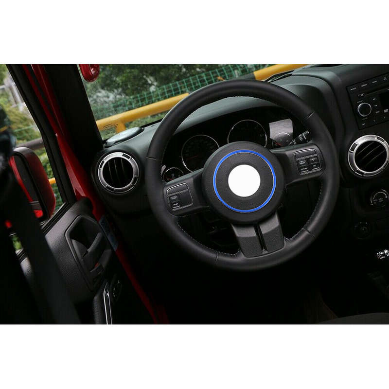 Blue Steering Wheel Center Trim Ring Fit For Jeep Wrangler Compass Patriot New