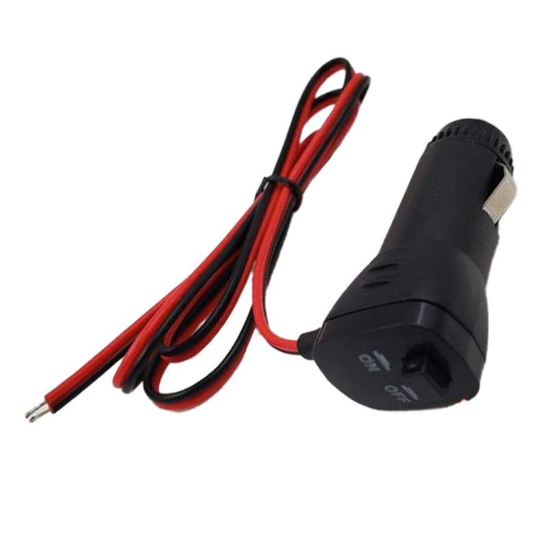 Car Lighter Socket Adapter Plug Connector with On Off Switch & Wire Cable New