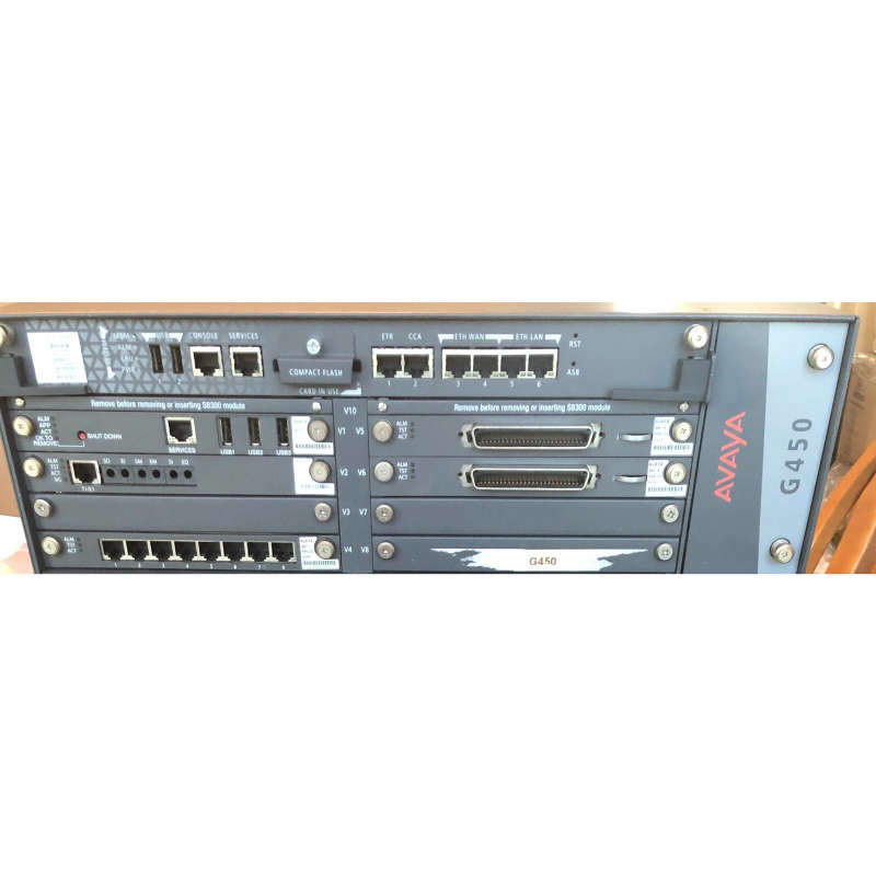 AVAYA G450 Media Gateway with 2-MP80, 2-MM716, 1-MM710B, 1-MM711, 1-S8300D