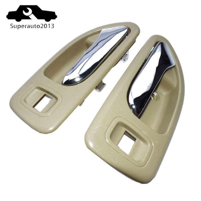 Pair Interior Door Handle Rear Left & Right Beige For 1994-97 Honda Accord New