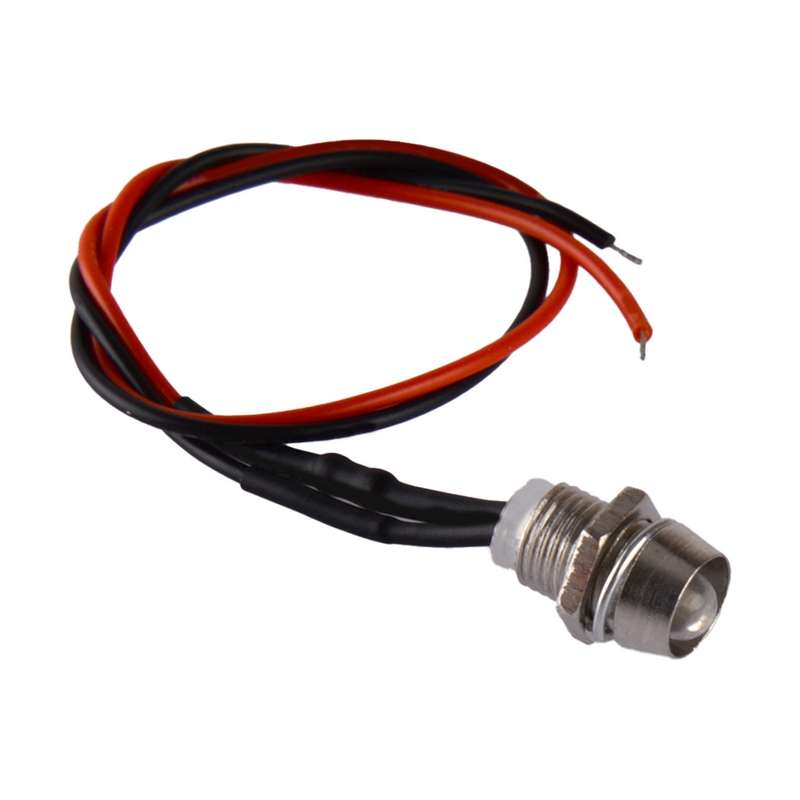 10x 8mm 12V Indicator Light LED Lamp Bulb Small Pilot Dash Panel For Car Boat