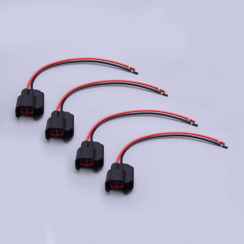 4PC Fuel Injector Connectors Socket Plug Pigtail Harness Wire
