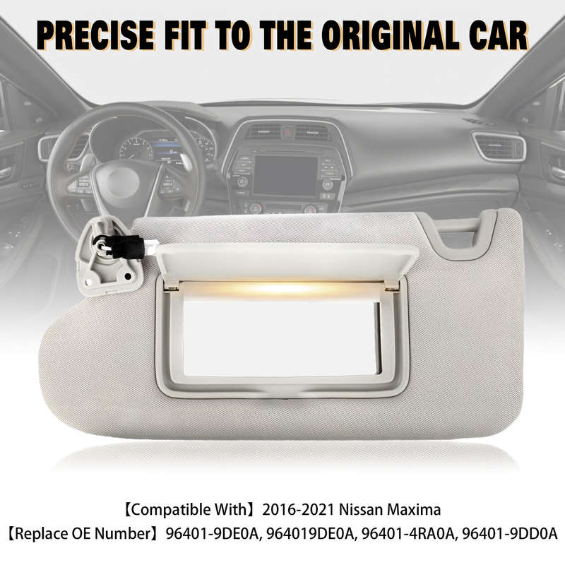 1X LH Left Hand Driver Side Sun Visor for 2016-2021 Nissan Maxima 96401-9DE0A