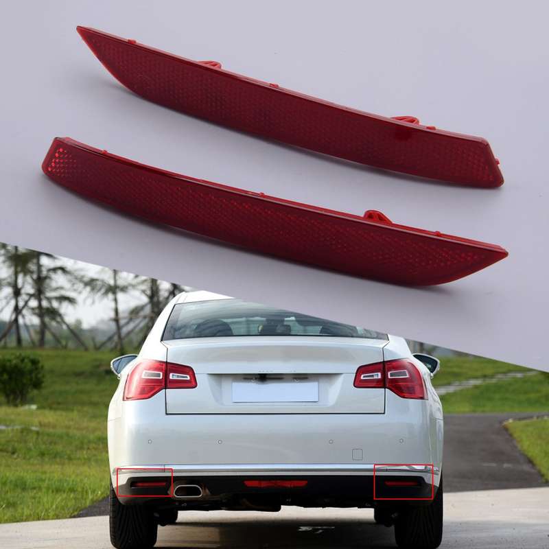 Pair Rear Bumper Reflector Tail Light Lamp Lens Fit for Citroen C5 2008-2015