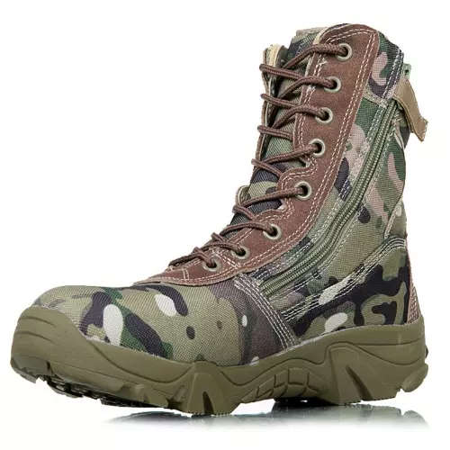 (Hommes) Anti-Slip Safety Breathable Shock-Absorbing Climbing Hiking Tactical Ankle Boots - Green