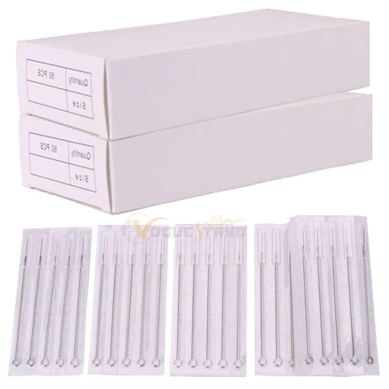 100 Pcs Mix Sizes Sterile Disposable Tattoo Needles 3 5 7 9 RL 5 7 9 RS 5 7 9 M1