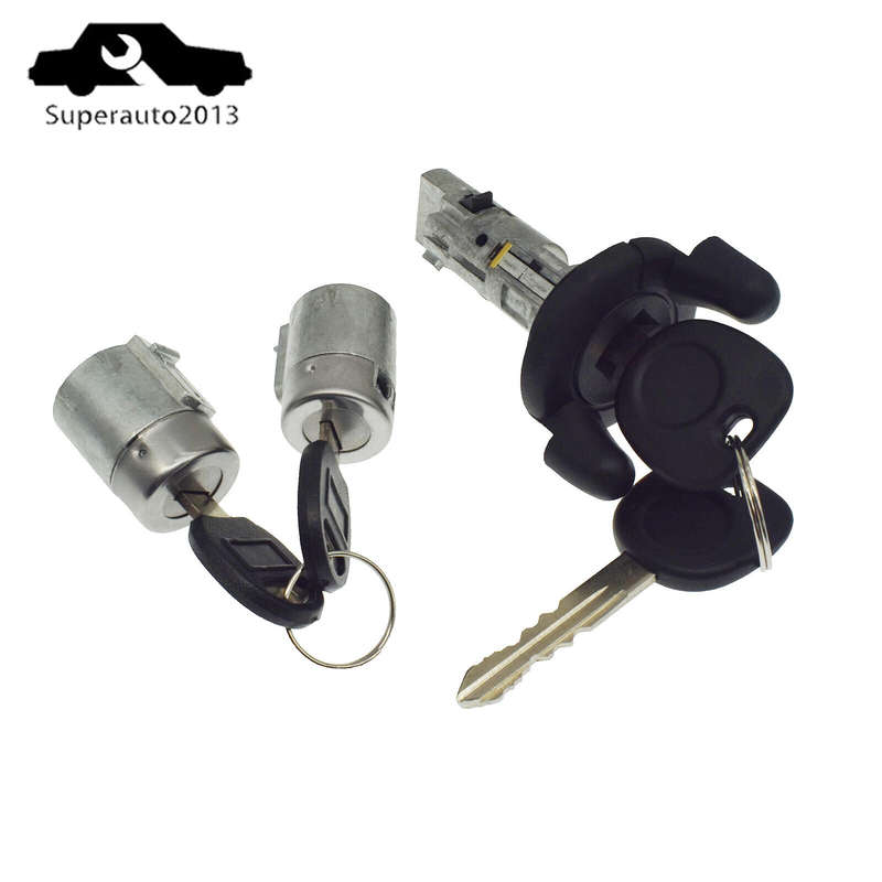 For Silverado Ignition Key Switch Lock & 2 Door Lock Cylinder & 2 Keys Set
