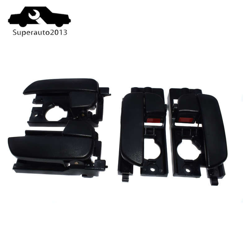 4X Front Rear Left Right Inside Door Handle Black For 2007-11 Hyundai Accent New