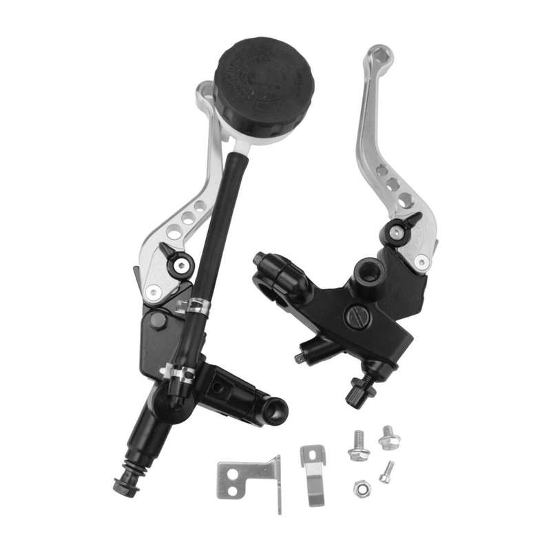 Silver & Black Motorcycle 7/8" 22mm Brake Clutch Master Cylinder Lever Acc