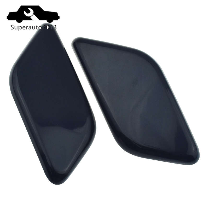 2X Left Right Headlight Washer Nozzle Jet Cover Black For VW Tiguan 2008-11 New