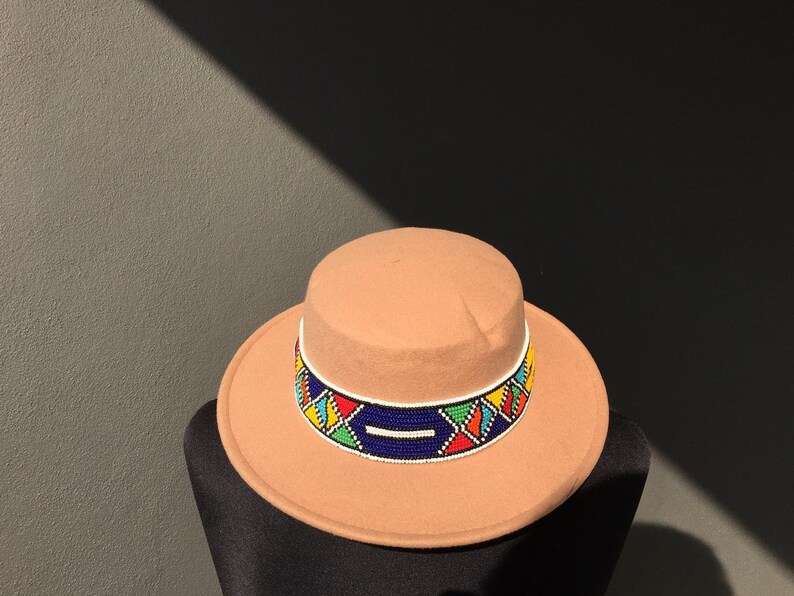 Zulu Beaded Fedora Hat | ladies Fedora Hat| Beaded Hat| Beaded Fedora Hat| Beaded Fedora| women Hat