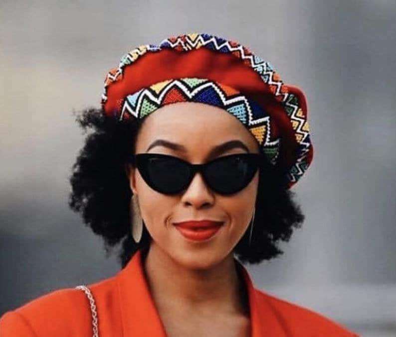 Zulu double layered Beaded Hat | Beret Hat| Beaded Hat