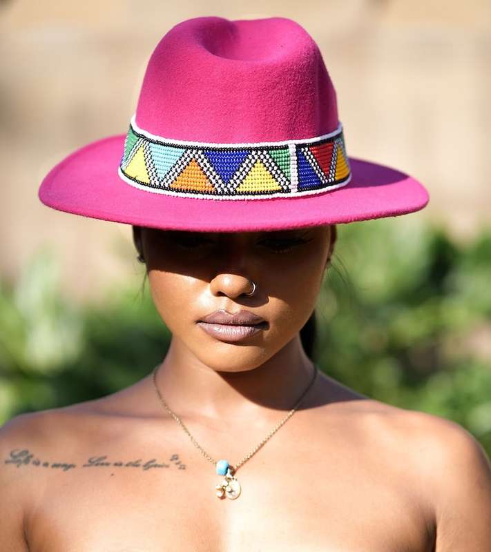 Zulu Beaded Fedora Hat | ladies Fedora Hat| Beaded Hat| Beaded Fedora Hat| Beaded Fedora| women Hat