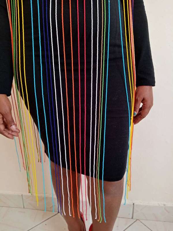 African Coloured Long Necklace, Zulu Necklace, Beaded shawl necklace, African jewelry, Masai necklac