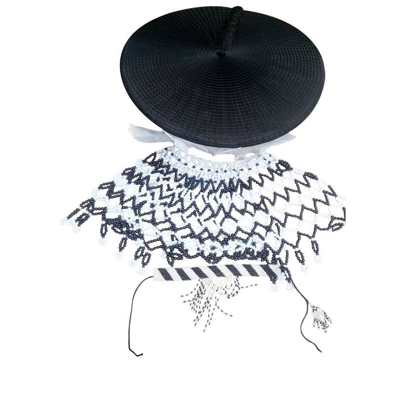 Large Zulu Hat African Hat Isicholo African Bucket Hat Gold Zulu Hat Black and Gold Zulu