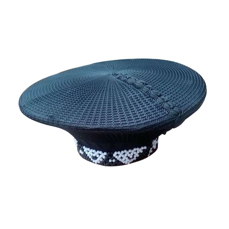Large Zulu Hat African Hat Isicholo African Bucket Hat Gold Zulu Hat Black and Gold Zulu