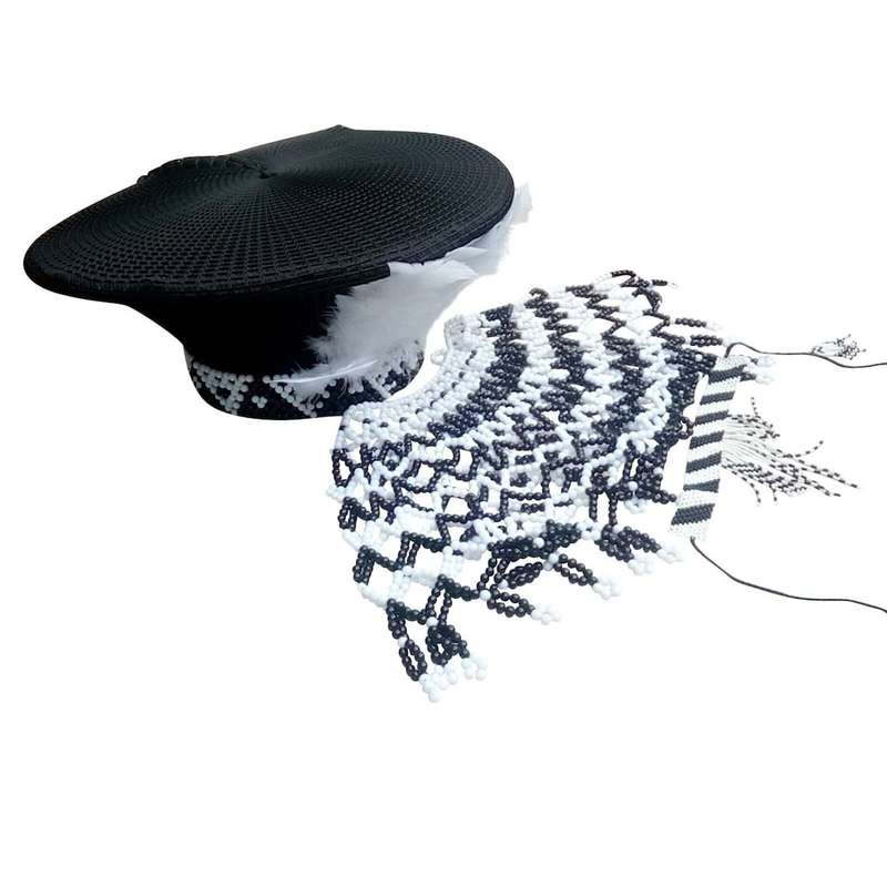 Large Zulu Hat African Hat Isicholo African Bucket Hat Gold Zulu Hat Black and Gold Zulu