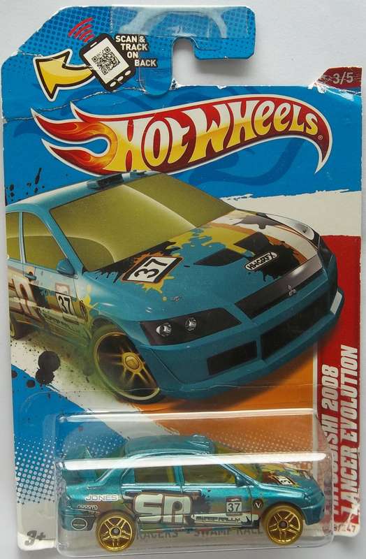 Hot Wheels SWAMP RALLY Mitsubishi 2008 Lancer Evolution HOTWHEELS like Matchbox Boxed Model Car