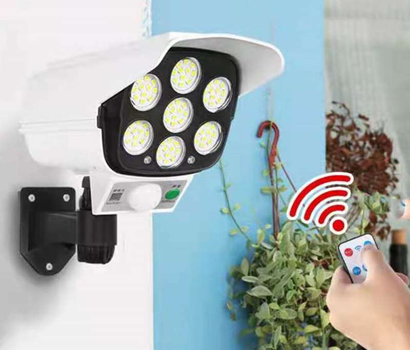 Outdoor Solar Lights 77 SMD LEDs Solar Motion Sensor Wall Light with Wireless Remote Control