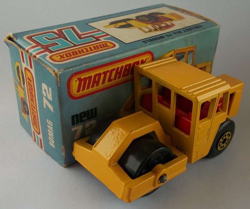 MATCHBOX Lesney Superfast #72 Bomag Steam Roller Vintage 1978 Model Solid Die Cast