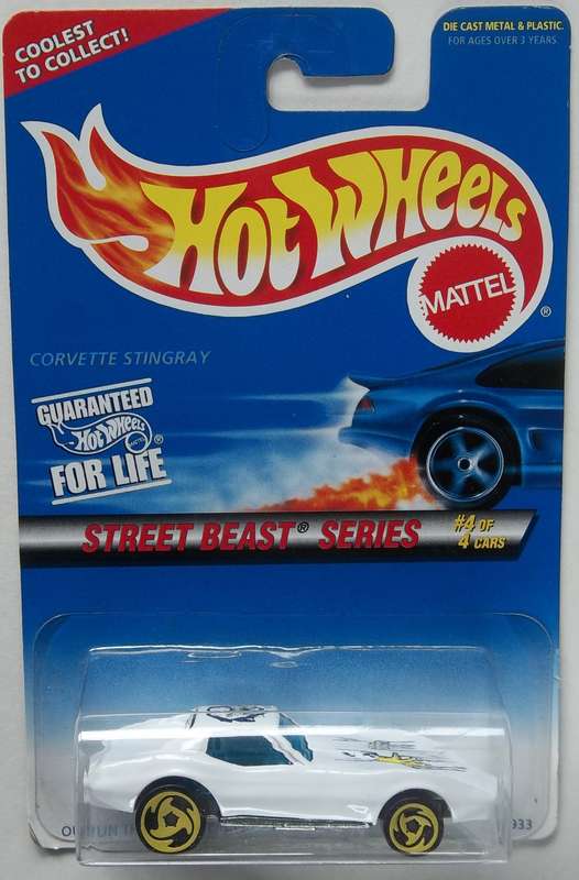 Hot Wheels Street Beast Series Corvette Stingray 1996 Metal Base ( Matchbox Scale ) HOTWHEELS