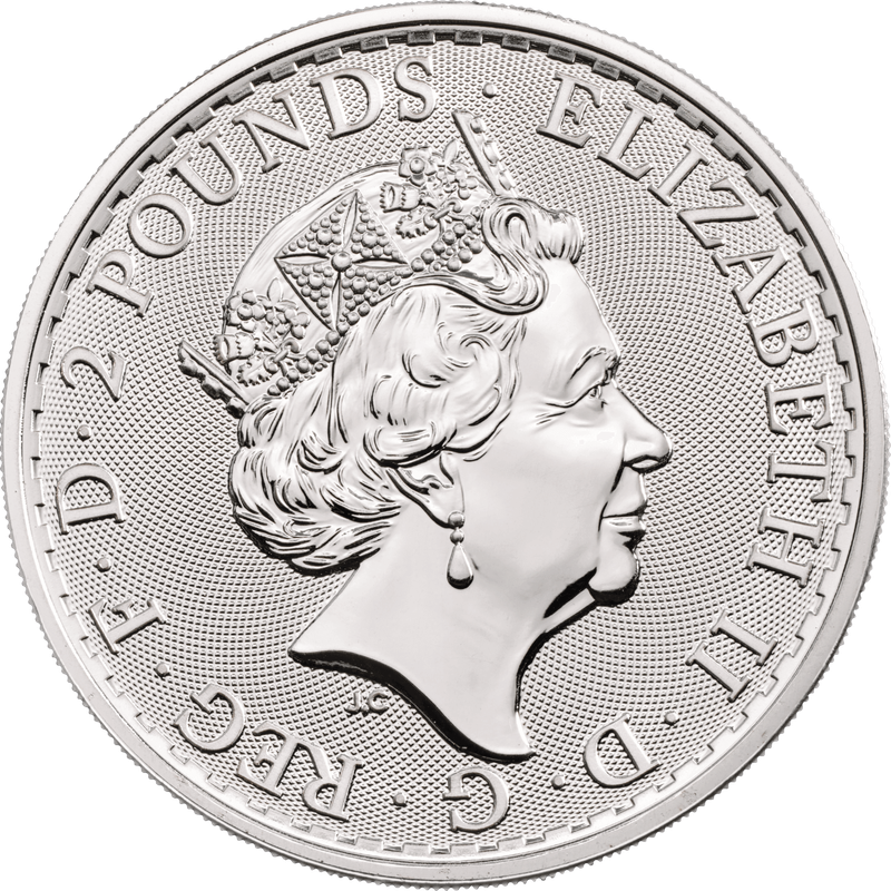 Uncirculated 1 oz SILVER Britannia COIN in Direct Fit Air-Tite Coin Protector