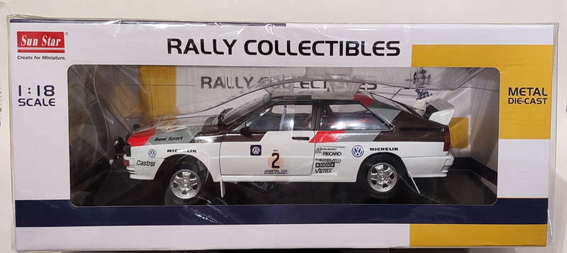 **NEW** 1/18 Sunstar Audi Quattro A2 1983 #2 H Mikkola-A Hertz Argentina Rally Winner