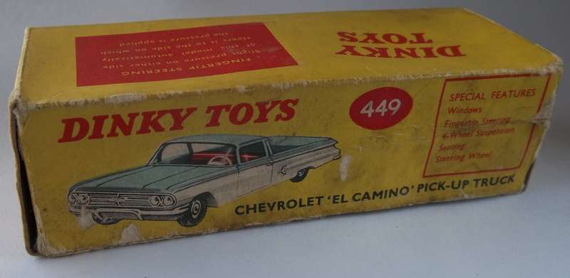 Dinky Toys #449 Chevrolet El Camino Bakkie (Empty Box) 1960s Ideal to Complete the Combo
