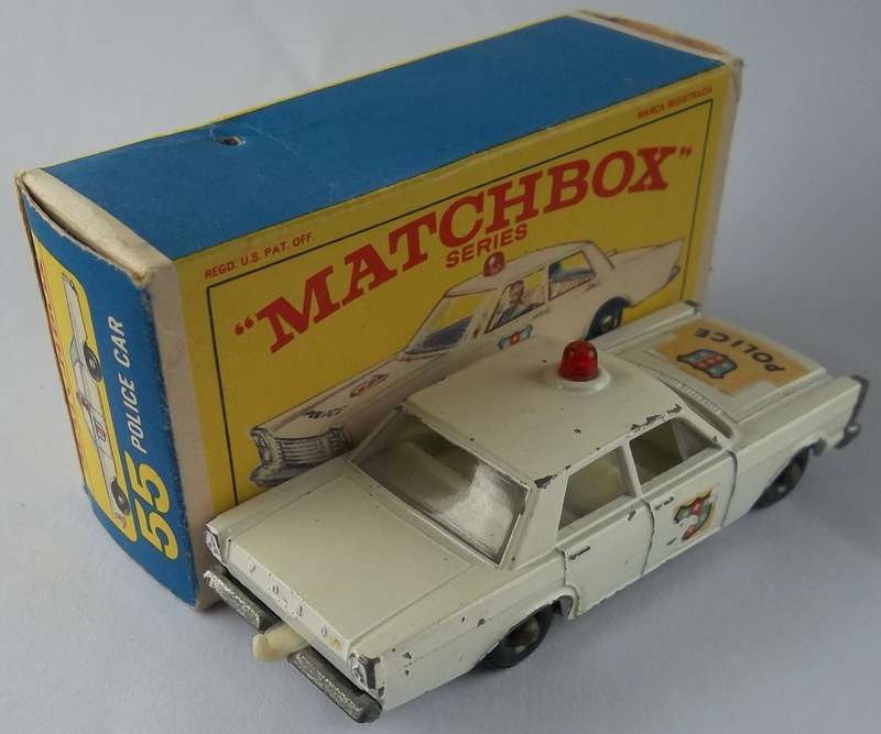 Matchbox Lesney 1-75 Series Regular Wheels #55 Ford Galaxie Police Car BOXED BOXED Made in England