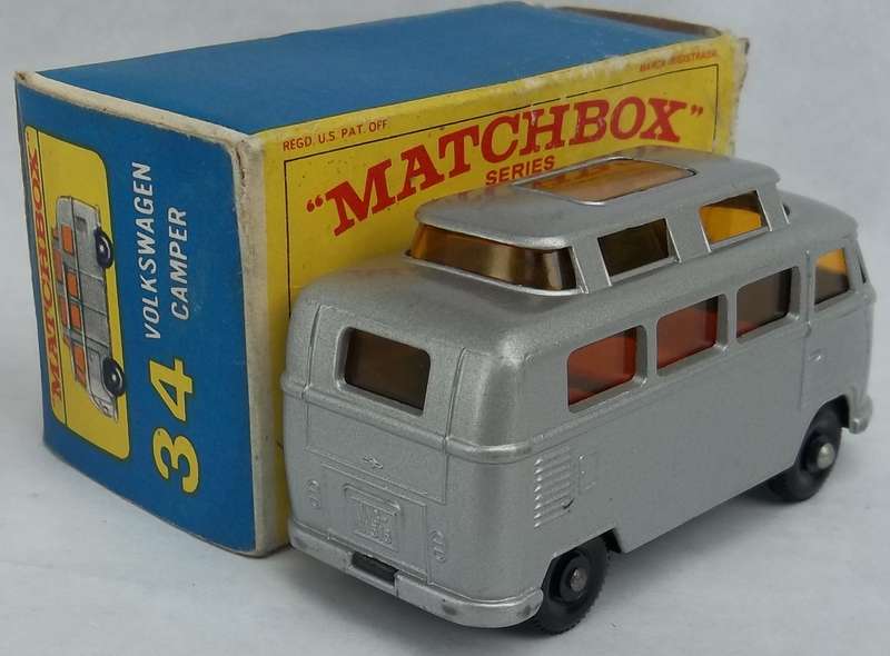 MATCHBOX Lesney 1-75 Series Regular Wheels #34 Volkswagen Camper 1966 MODEL VW BOXED VINTAGE