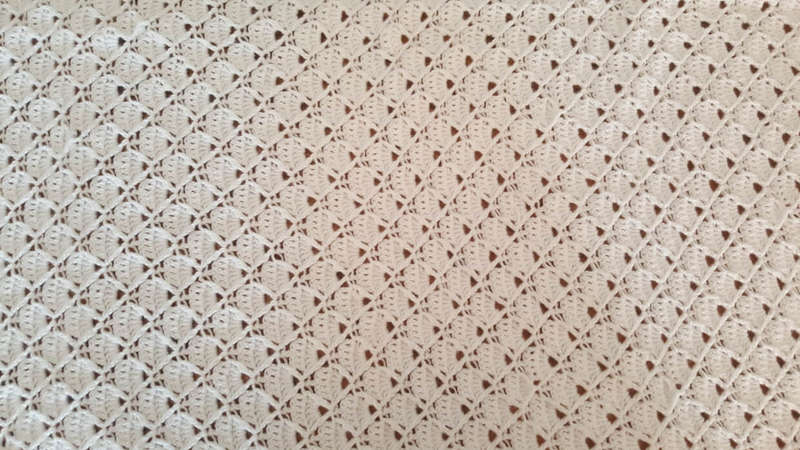 85 x 85cm White Crochet Baby Blanket | 4-Ply Baby Wool