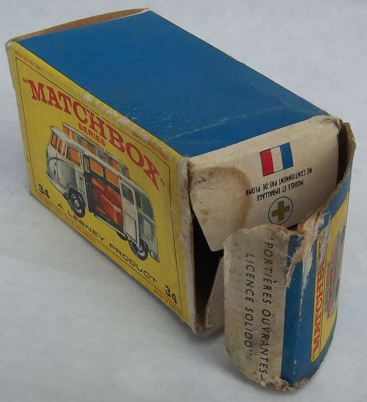MATCHBOX Lesney 1-75 Series Regular Wheels #34 Volkswagen Camper 1966 MODEL VW BOXED VINTAGE