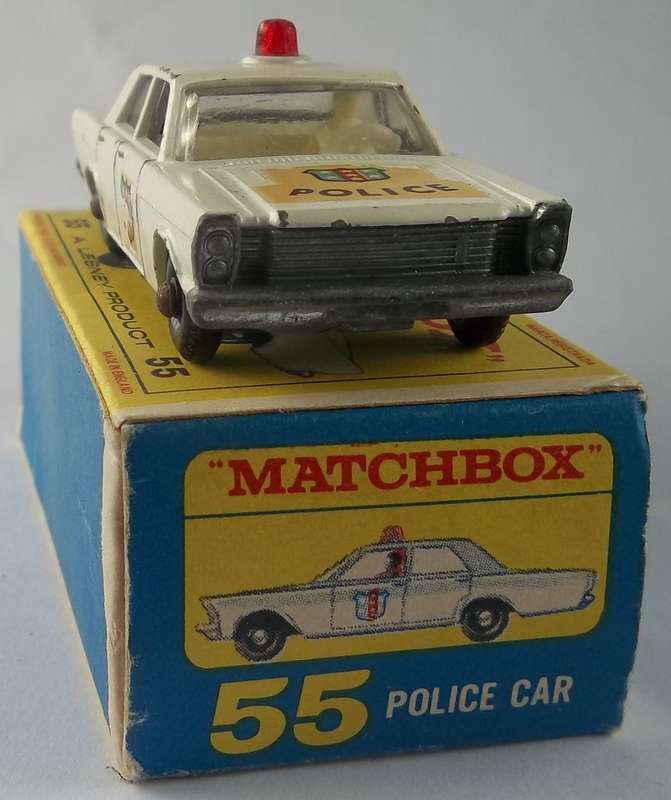 Matchbox Lesney 1-75 Series Regular Wheels #55 Ford Galaxie Police Car BOXED BOXED Made in England