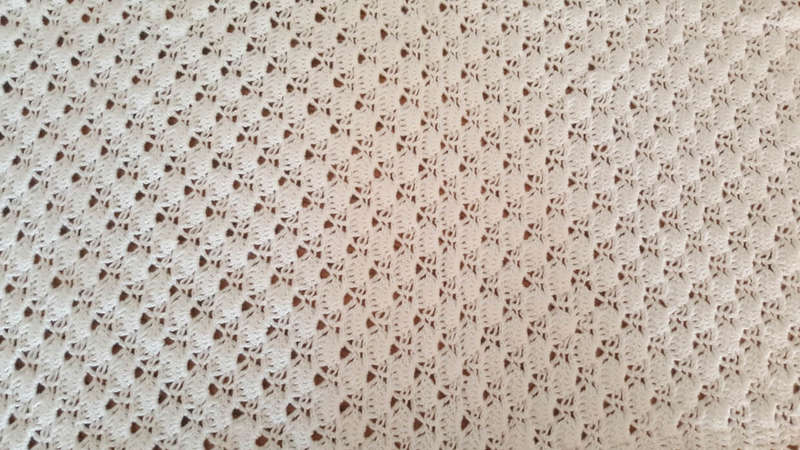85 x 85cm White Crochet Baby Blanket | 4-Ply Baby Wool