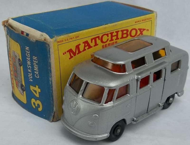 MATCHBOX Lesney 1-75 Series Regular Wheels #34 Volkswagen Camper 1966 MODEL VW BOXED VINTAGE