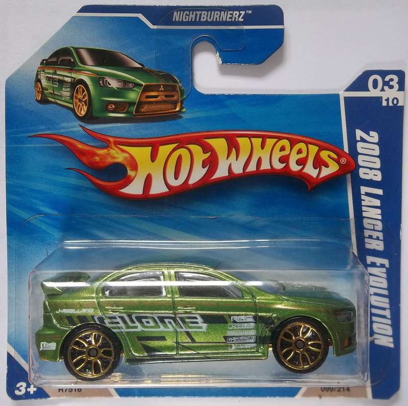 Hot Wheels NIGHTBURNERZ 2008 Lancer Evolution Similar scale to Matchbox HOTWHEELS