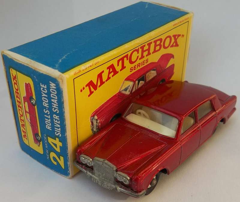 Matchbox Lesney 1-75 Series Regular Wheels #24 Rolls Royce Silver Shadow BOXED Vintage ENGLAND