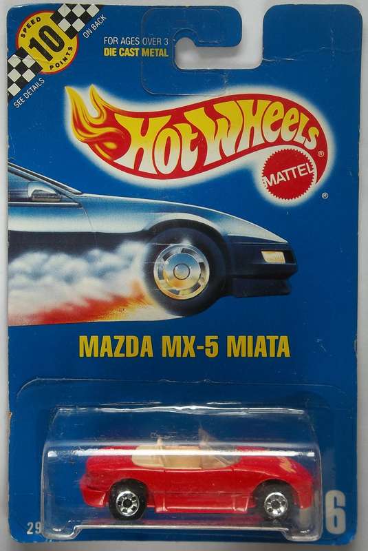 Hot Wheels Mazda Miata MX-5 Matchbox Scale Vintage 1991 Sealed on Card Die Cast