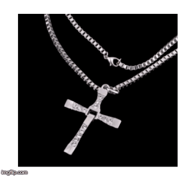 Attractive Diamante Cross with free Matching Chain Imported Jewellery
