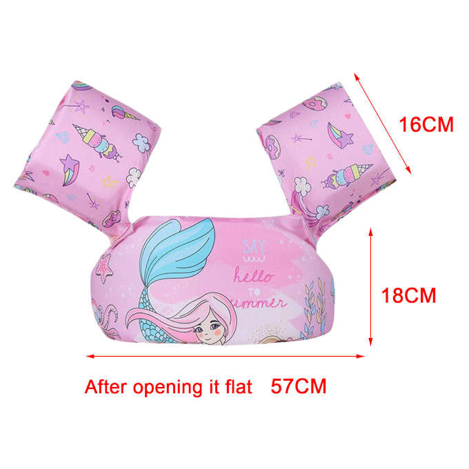 Olive Tree-Kids Arm Band Ring Life Jacket Safety Vest-Pink Mermaid