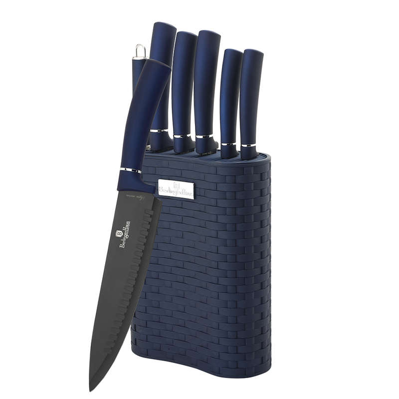 Berlinger Haus 7 Pieces Marble Coating Knife Set + Stand - Aquamarine (MISSING SHARPENER)