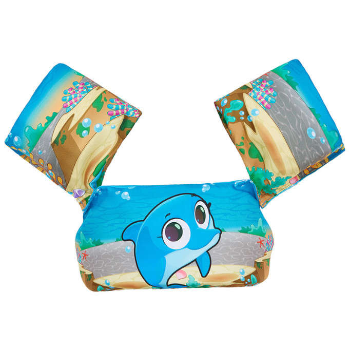 Olive Tree-Kids Arm Band Ring Life Jacket Safety Vest-Blue Dolphin